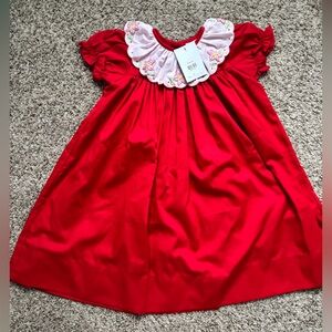 Red Dress with Floral Collar